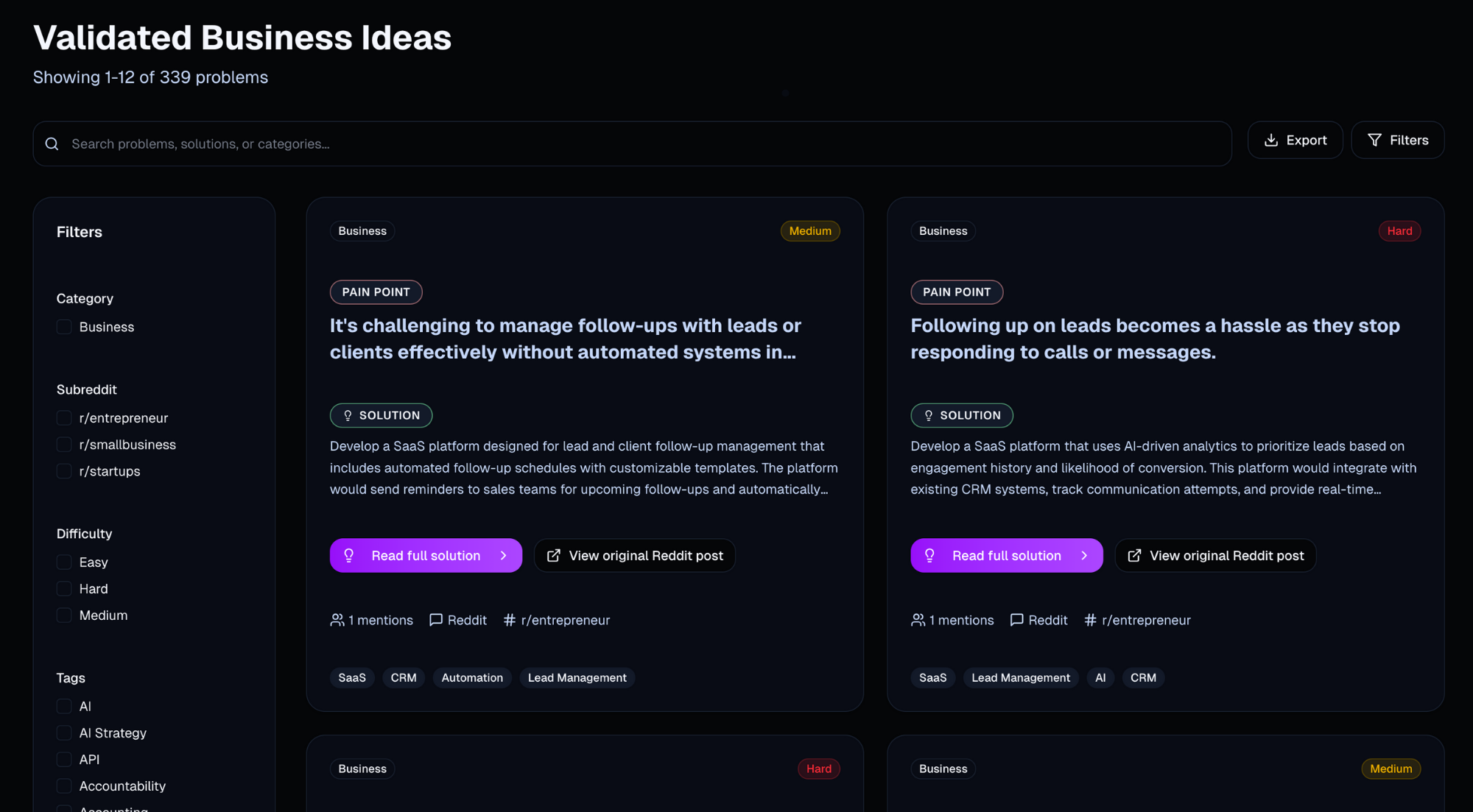PainPointsDB Dashboard